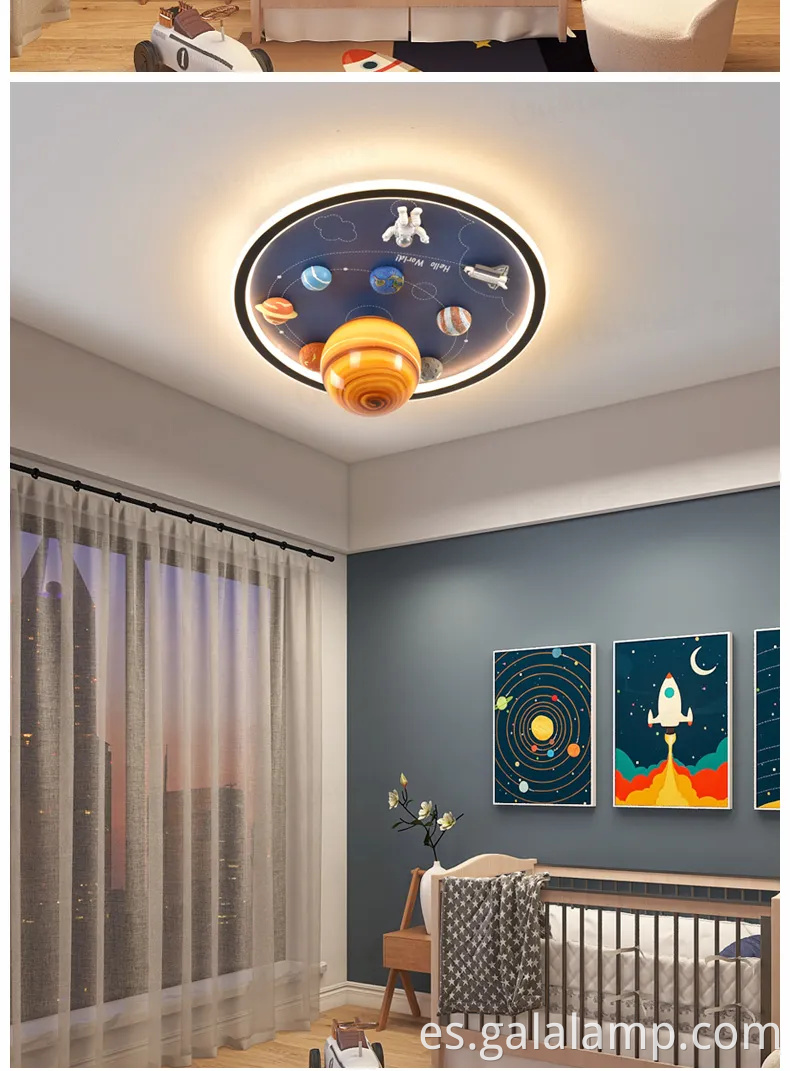 Lámpara de techo LED creativa de astronautas para niños de los niños